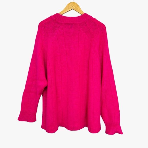 Vintage JK America Knit Pink Sweater Slouchy Mohair Acrylic Blend Crew Neck 26 - Picture 2 of 3